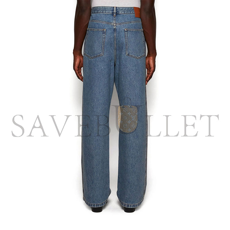 LOEWE ANAGRAM BAGGY JEANS MID BLUE 